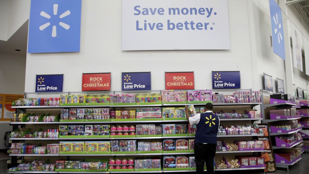 Walmart employee Kenneth White scans items while conducting an exercise during a Walmart Academy class session at the store in North Bergen, N.JFuture of Work-Changing Retail, North Bergen, USA - 08 Nov 2017
