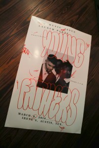 A Young Fathers' poster at the NYT Magazine party.
