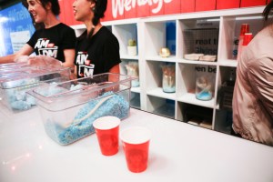 The Wendys station at the Buzzfeed Twitter party.