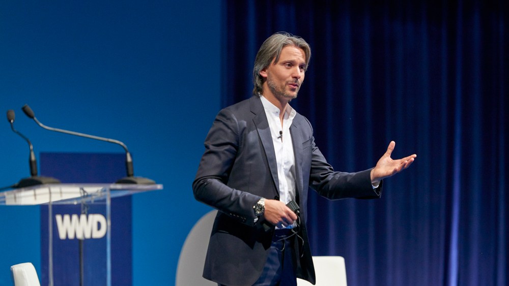 Ulric Jerome speaking at WWD's inaugural Tokyo summit in partnership with Lumine.