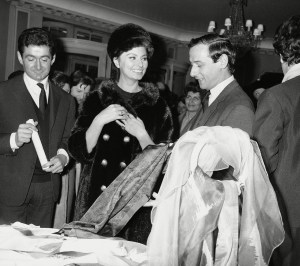 Sophia Loren, Marc Bohan Film star Sophia Loren talks with Marc Bohan, head of the fashion house of Christian Dior, in Paris, . Occasion was the showing of the Dior spring collection.