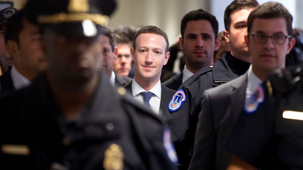 Mark ZuckerbergCEO of Facebook Mark Zuckerberg, Washington, USA - 09 Apr 2018CEO of Facebook Mark Zuckerberg (C) is surrounded by Capitol Police officers as he walks down a hallway to the office of Democratic Senator from California Dianne Feinstein, on Capitol Hill in Washington, DC, USA, 09 April 2018. Zuckerberg is meeting with lawmakers before testifying in two Congressional hearings this week regarding Facebook allowing third-party applications to collect the data of its users without their permission, and for the company's response to Russian interference in the 2016 US presidential election.