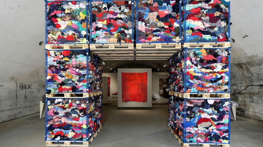 The installation 'Waste no more' by Eileen Fisher was done in collaboration with Li Edelkoort at the Fuori Salone Design Week in Milan on April 18, 2018. It's an example of how the brand is looking for ways to extend the life of its products.
