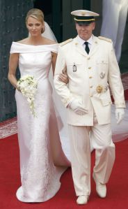 Princess Charlene and Prince Albert II leave after the religious wedding ceremony at the Monaco PalaceWedding of Prince Albert II of Monaco and Charlene Wittstock, Religious Ceremony, Monaco - 02 Jul 2011