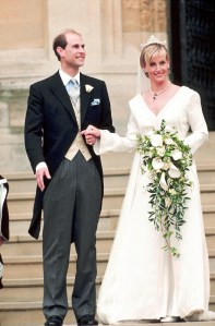 Prince Edward wearing a morning suit for his wedding to Sophie Rhys Jones