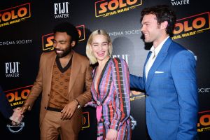 Donald Glover, Emilia Clarke and Alden Ehrenreich