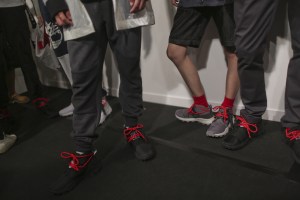 Backstage at Christopher Raeburn Men's Spring 2019