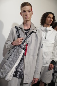 Backstage at Christopher Raeburn Men's Spring 2019