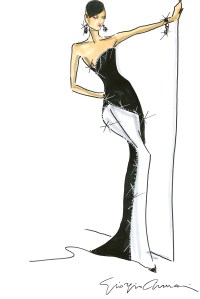 A couture sketch from Armani Privé.