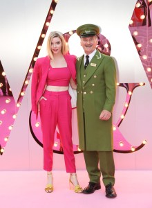 Anya Taylor-Joy poses with the Harrods Green Man at the V&A Summer Party