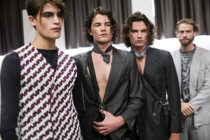 Backstage at Giorgio Armani Men's Spring 2019