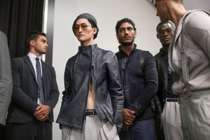Backstage at Giorgio Armani Men's Spring 2019