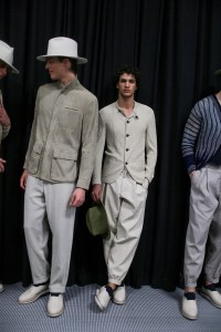 Backstage at Giorgio Armani Men's Spring 2019