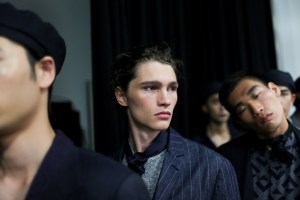 Backstage at Giorgio Armani Men's Spring 2019