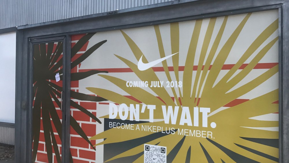 A street view of the Nike store on Melrose Avenue