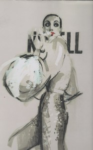 A sketch of mermaid sequin pants by Michael Vollbracht.