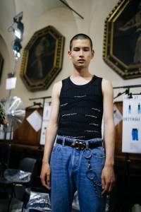 Backstage at Roberto Cavalli men's spring 2019