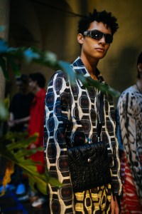 Backstage at Roberto Cavalli men's spring 2019