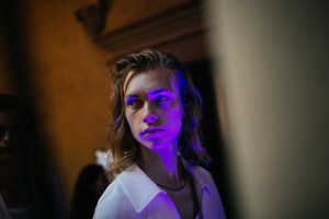 Backstage at Roberto Cavalli men's spring 2019
