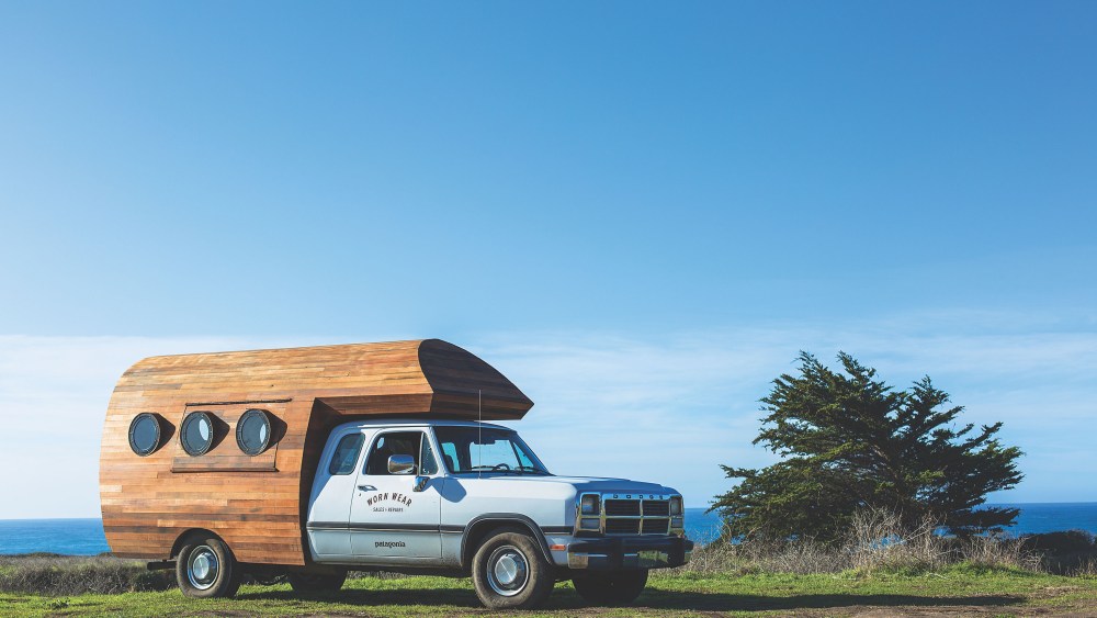 Patagonia’s Worn Wear vehicle travels to different locations to offer repairs on-the-spot.