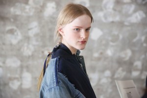 Backstage at Sacai Spring 2019