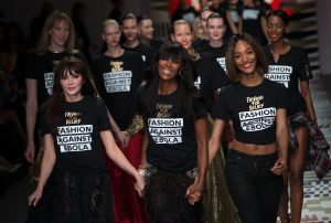Annabelle Neilson, Naomi Campbell and Jourdan Dunn walk the Fashion For Relief Charity Show in 2015