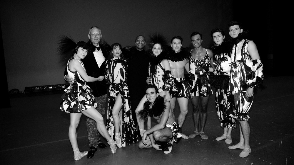 Giles Deacon, Georgina Pazcoguin, and Kyle Abraham with Dancers