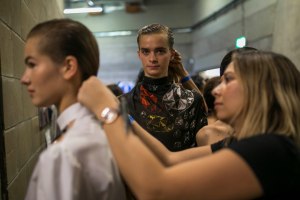 Backstage at Christopher Kane RTW Spring 2019