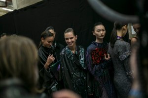 Backstage at Christopher Kane RTW Spring 2019