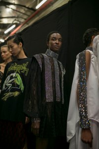 Backstage at Christopher Kane RTW Spring 2019
