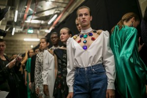 Backstage at Christopher Kane RTW Spring 2019