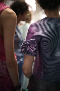 Backstage at Giorgio Armani RTW Spring 2019