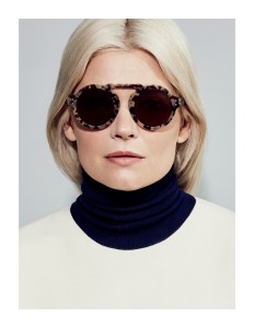 Stylist Kate Young wearing the sunglasses she designed for Tura