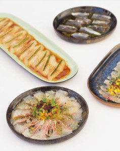 Fish and seafood dishes at Girafe.