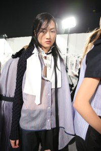 Backstage at Sacai RTW Spring 2019