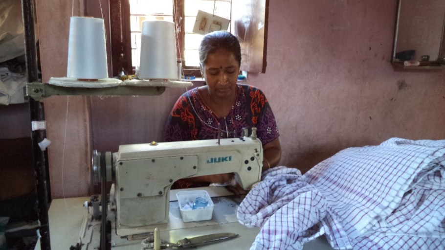 A home worker in India.