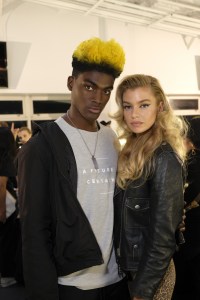 Backstage at the Moschino x H&M show