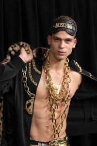Backstage at the Moschino x H&M show