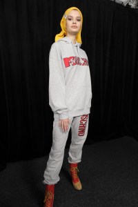 Backstage at the Moschino x H&M show