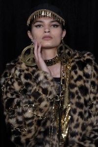 Backstage at the Moschino x H&M show