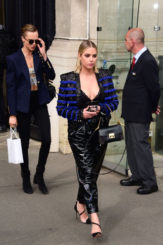 Cara Delevingne and Ashley Benson Balmain show, Departures, Spring Summer 2019, Paris Fashion Week, France - 28 Sep 2018