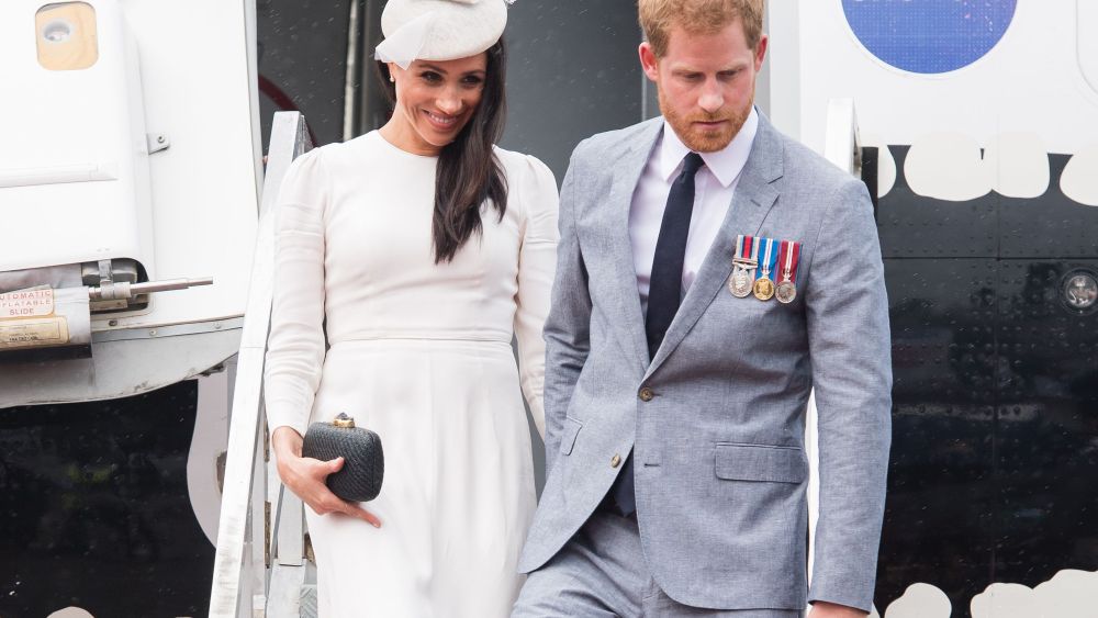 Prince Harry and Meghan Duchess of Sussex arrive at the University of the South Pacific in Suva, Fiji