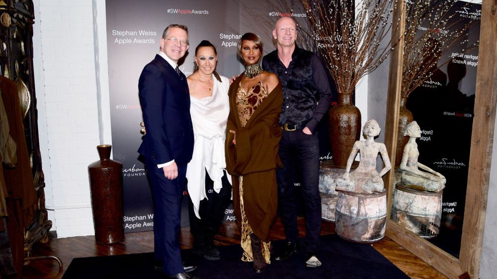 Joel Towers, Donna Karan, Iman, Jimmy NelsonStephan Weiss Apple Awards, New York, USA - 24 Oct 2018