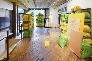 A view of the Public School x Eileen Fisher area at Making Space in Brooklyn.