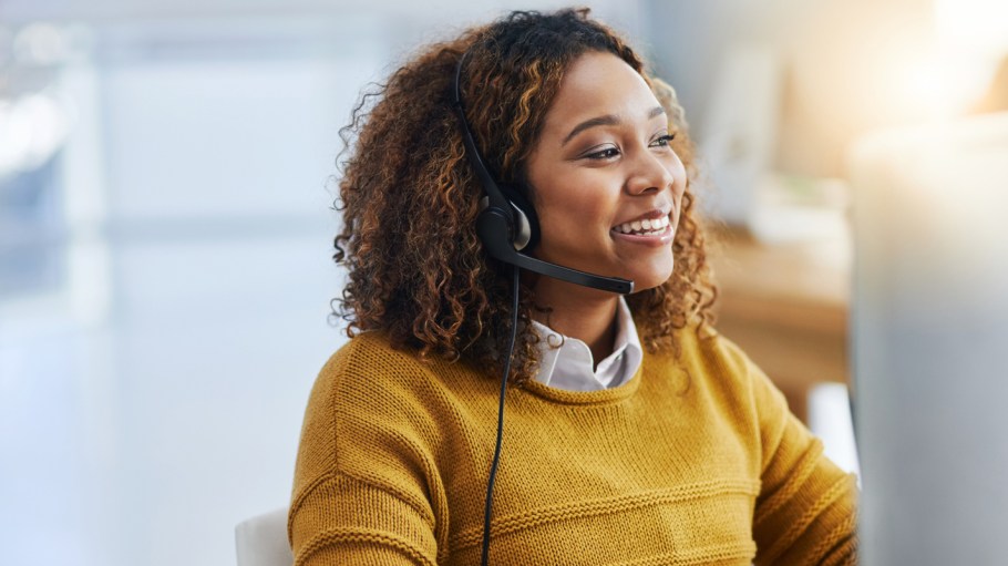 Shot of a female agent working in a call centre