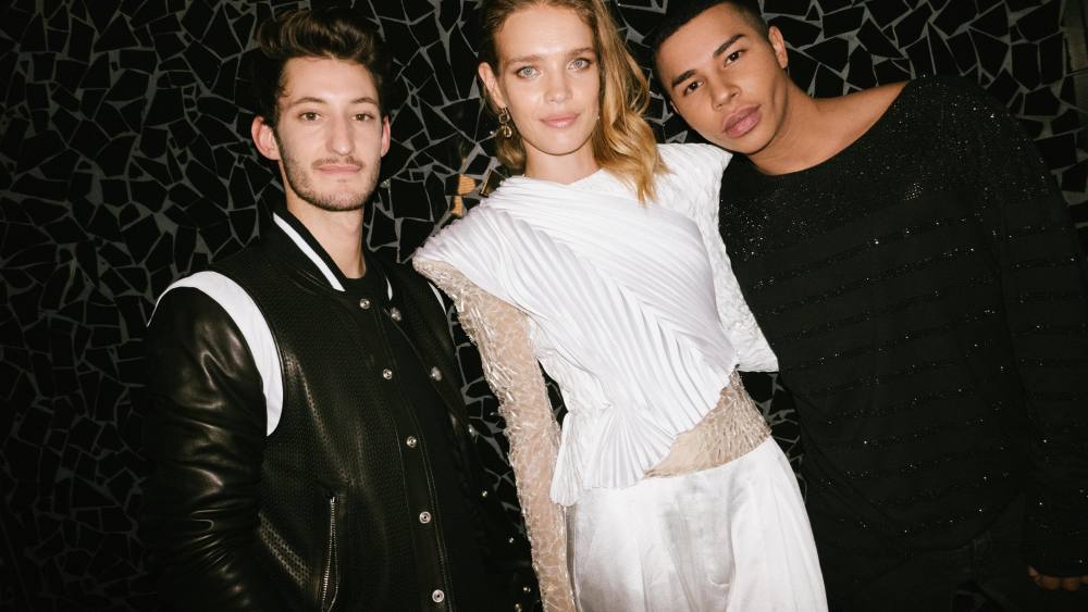 Pierre Niney, Natalia Vodianova and Olivier Rousteing