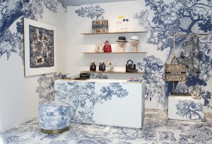 The Toile de Jouy filled Dior pop up shop.