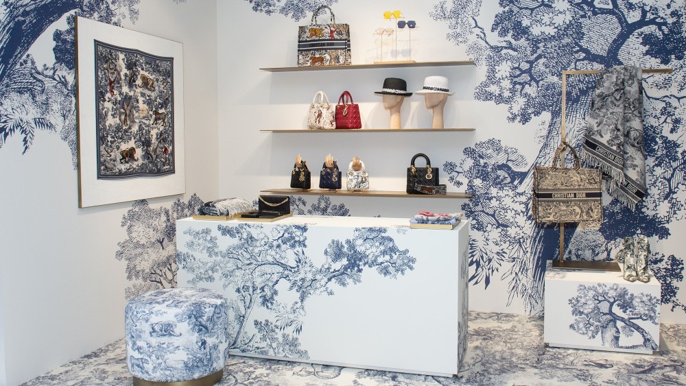 The Toile de Jouy-filled Dior pop-up shop.