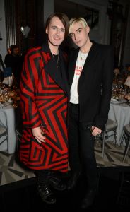 Gareth Pugh and Carson McColl attended the 'Zodiac Party' celebrating the launch of Claridge's 'The Tree of Love' Christmas Tree