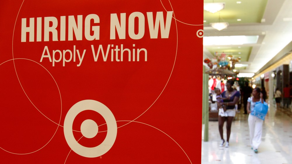 Target Store On this photo, a Target store advertises for employment, in Daly City, Calif. Retailers including Toys R Us, Pier 1 and Borders plan to hire more temporary holiday workers this season than last year, emboldened by several months of sales gains and a slowly improving economy. While such jobs will be an early Christmas present for some of America's unemployed, they're unlikely to make a dent in the stubbornly high unemployment rateHoliday Hiring, Daly City, USA
